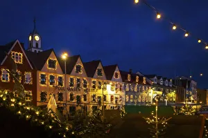 Christmas decorations in the center of Torshavn. Streymoy, Faroe Islands