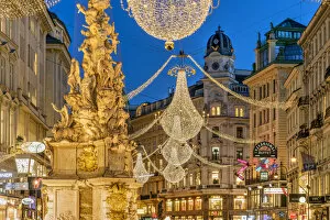 Austrian Gallery: Christmas lights, Graben pedestrian street, Vienna, Austria