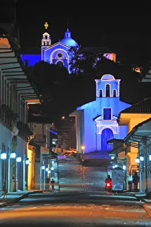Christmas Lights Prints: Christmas lights at Plaza Caldas, Popayan, Colombia, South America