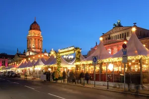 Berlin Prints: Christmas Market & the Deutscher Dom, Gendarmenmarkt, Berlin, Germany