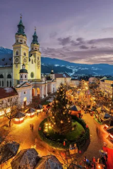 Kiosk Prints: Christmas market, Domplatz, Brixen-Bressanone, South Tyrol, Italy