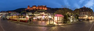 Jan Christopher Becke Prints: Christmas market on the Karls square in Heidelberg, Baden-WAorttemberg, Germany