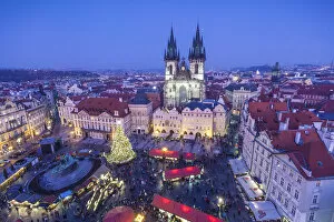Images Dated 12th December 2013: Christmas Market, Old Town Square, Prague, Czech Republic
