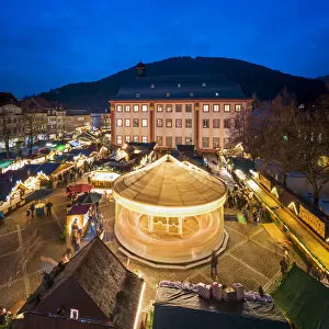 Christmas market at the University Square in Heidelberg, Baden-Wurttemberg, Germany