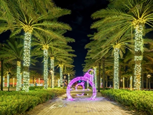 Christmas Ornaments Olas Boulevard, during the Christmas Holiday Season, Fort Lauderdale, Florida, USA