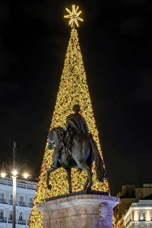 Puerta Del Sol Prints: Christmas tree in Puerta del Sol, Madrid, Spain