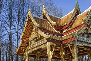 Gold Plated Prints: Chulalongkorn fountain at the Thai-Sala in the spa gardens of Bad Homburg vor der Hohe