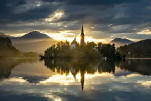 Images Dated 12th May 2021: Church of the Assumption, Lake Bled, Slovenia