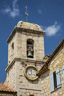 Church bell tower, Gourdon, Alpes-Maritimes, Provence-Alpes-Cote D Azur, French