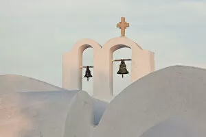 Images Dated 2nd March 2012: Church bells, Oia, Santorini, Cyclades islands, Greece