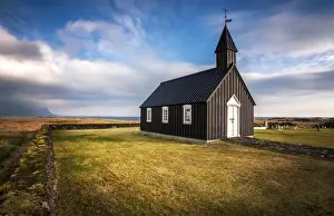 Budir Prints: Church of Budir, Snaefellsbaer, Snaefellsnes Peninsula, Iceland, Northern Europe