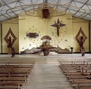 Images Dated 9th February 2009: The church of the Catholic mission at Mua combines
