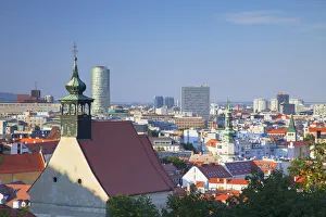 Bratislava Prints: Church and city skyline, Bratislava, Slovakia