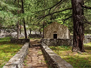 Hania Prints: Church at Cristos rest area, Samaria Gorge, Chania Region, Crete, Greece