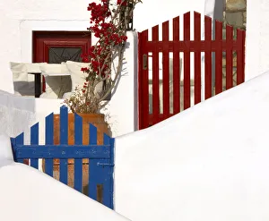 White Washed Prints: Church Dome & Gates, Oia, Santorini, Greece