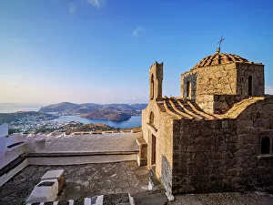 Church at the entrance to the Monastery of Saint-John the Theologian, Patmos Chora, Patmos Island, Dodecanese, Greece