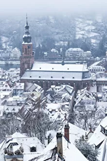 Images Dated 4th April 2018: Church of the Holy Spirit (Heliggeistkirche) in winter, Heidelberg, Baden-Wurttemberg