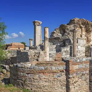 Ephesus Prints: Church of Mary (5th century), ruins of ancient Ephesus, Selcuk, Izmir Province, Turkey