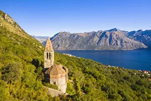 Images Dated 14th October 2020: Church on the mountains, Prcanj, Bay of Kotor, Kotor, Montenegro