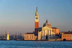 Venezia Prints: Church of San Giorgio Maggiore at sunset, Venice, Veneto, Italy