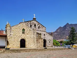 Guatemalan Prints: Church of San Juan, Rostro Maya or Indian Nose in the background