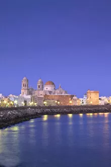 Images Dated 31st July 2014: Church of Santa Cruz, Cathedral and Cadiz Skyline, Cadiz, Cadiz Province, Andalusia