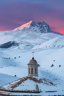 Apennines Prints: Church of Santa Maria della Pieta with Gran Sasso (Corno Grande)