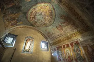 Grosseto Prints: Church of Santa Maria Maggiore, side chapel with Umbrian-Sienese frescoes from the early