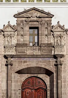 Quito Prints: Church of Santo Domingo, detailed view, Plaza de Santo Domingo, Old Town, Quito, Pichincha