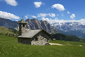 Images Dated 16th June 2012: Church, Seceda, Val Gardena, Trentino, South Tyrol, Italy