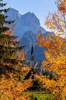 Autumn Season Collection: The church of Selva di Cadore in autumn season, Belluno province, Veneto district, Italy