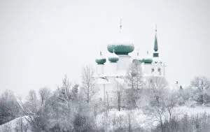 Pilgrimage Gallery: Church of St. John the Baptist in winter, Staraya Ladoga, Leningrad region, Russia