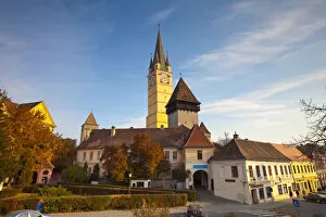 Images Dated 25th May 2012: Church of St. Margaret, Old Town Center, Medias, Transylvania, Romania
