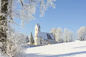 Images Dated 10th March 2021: Church St. Martin Zell, Zell, Toezer Land, Upper Bavaria, Alps, Isarwinkel, Upper Bavaria