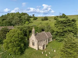 Gloucestershire Prints: Church of St Mary the Virgin, Lasborough, the Cotswolds, Gloucestershire, England, UK