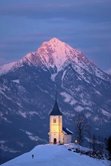 Images Dated 26th June 2023: Church of St. Primoz and Storzic Mountain, Jamnik, Slovenia
