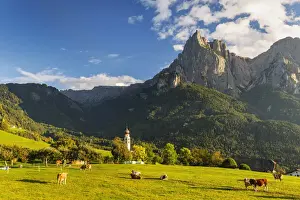 Massif Prints: Church of St. Valentin in Kastelruth / Castelrotto against Schlern, Dolomites