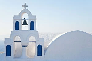 Cyclades Islands Collection: Church tower, Oia (La), Santorini (Thira), Cyclades Islands, Greece