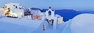 Images Dated 2nd September 2010: Church tower, Oia (La), Santorini (Thira), Cyclades Islands, Greece
