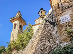 Church Tower Prints: Church tower of Sant Bartomeu Church in the old town of Valldemossa