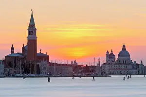 George Prints: The churches of San Giorgio Maggiore and Santa Maria della Salute as seen from the Riva dei Sette Martiri promenade