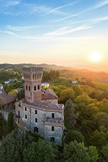 Appennino Prints: Cigognola castle. Cigognola, Oltrepo Pavese, Pavia district, Lombardy, Italy