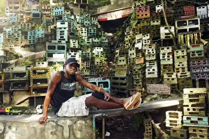 Cilan Oliveira at the Morrinho model favela project in Laranjeiras, Rio de Janeiro city