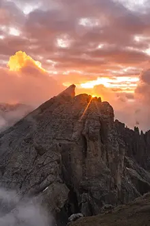 Summit Prints: Cimon del Latemar peak from Schenon mount during a summer sunset