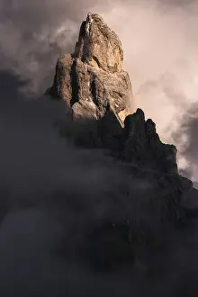Inspriration Prints: Cimon della Pala in the Pale di San Martino mountain range at sunset, Dolomites, Italy