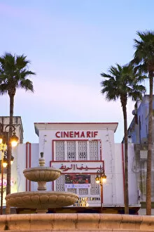 Images Dated 28th May 2015: Cinema Rif at Dusk, Grand Socco, Tangier, Morocco, North Africa