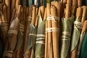 Images Dated 30th September 2013: Cinnamon sticks in the market in Victoria, Mahe, Seychelles