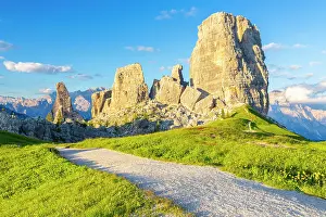 Girls Prints: Cinque Torri peak in summer at sunset