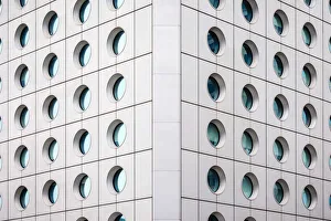 Circular windows, exterior of Jardine House, formerly known as Connaught Centre, Central