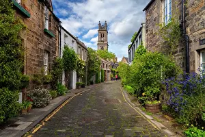 Historic Landmark Prints: Circus Lane typical back road in Edinburgh. Edinburgh, Scotland, United Kingdom